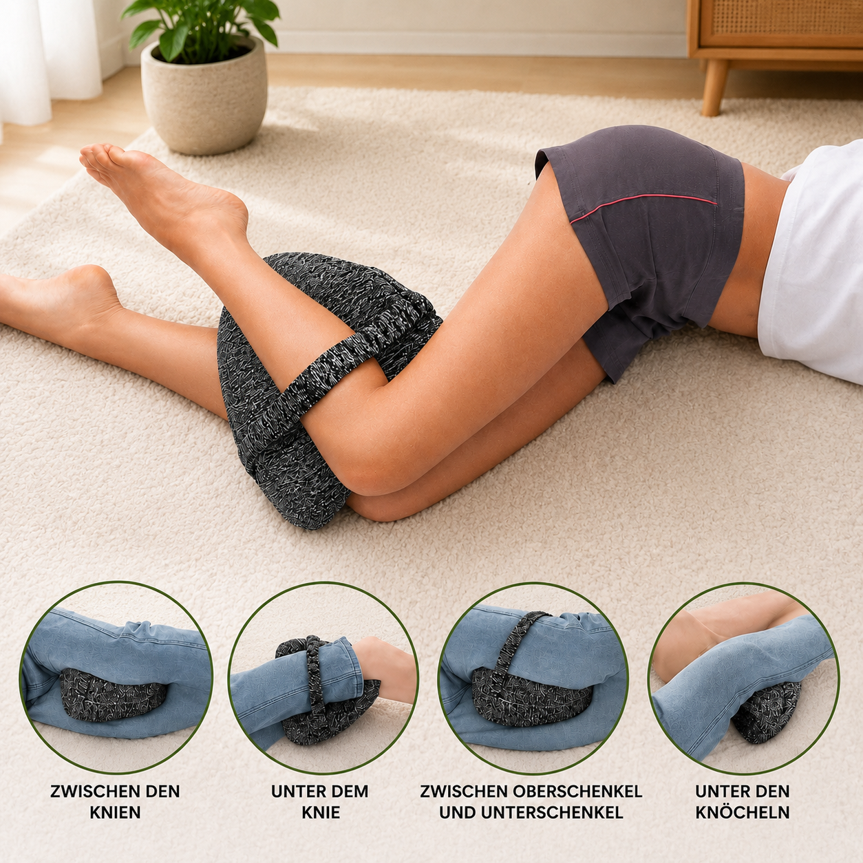 Orthopädisches Kniekissen für Seitenschläfer